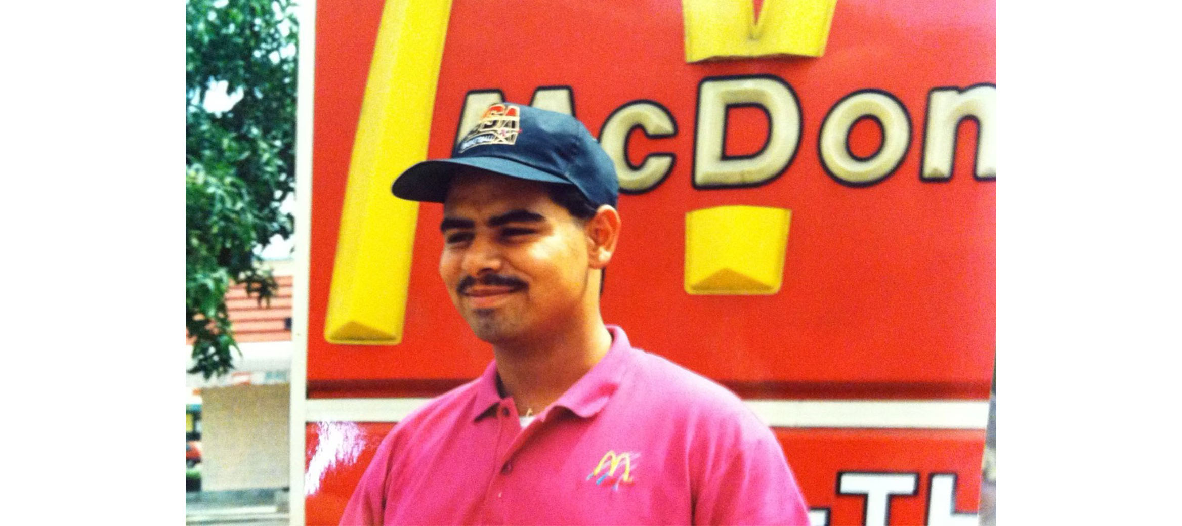Juan Marquez in his younger years as restaurant crew