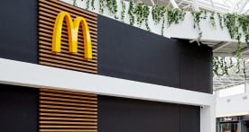 McDonald's Golden Arches on the side of a restaurant
